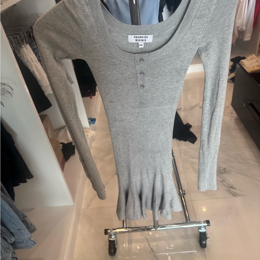 Frankie's Bikinis Gray Knit Top